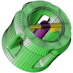 grid of aluminum flow about a die